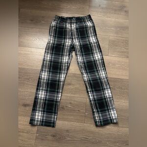 Old Navy kids Green and White Plaid Pants cotton (not flannel)